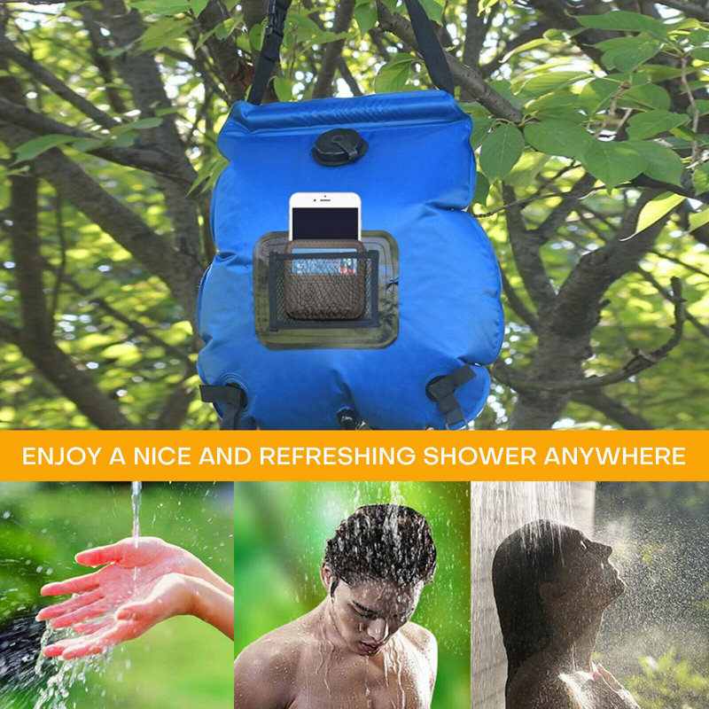 Boshen Solar Powered Portable PVC/Vinyl Hanging Shower Outdoor Shower